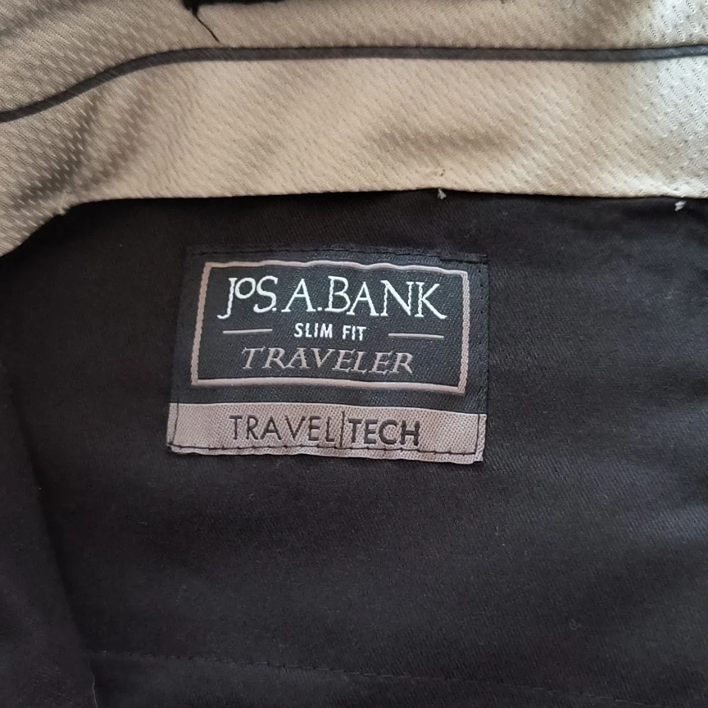 Men's Gray Jos.A.Bank Slim Fit Traveler Trousers Size 36